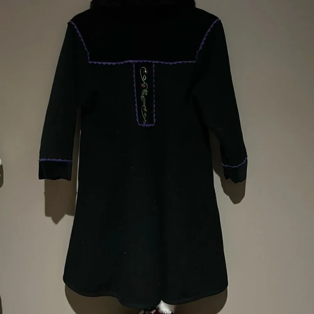 Samii Clothes Gay Ellis Vintage Scandinavian Black Wool Coat Embroidered Girls X